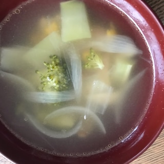 玉ねぎブロッコリーコーンのスープ
